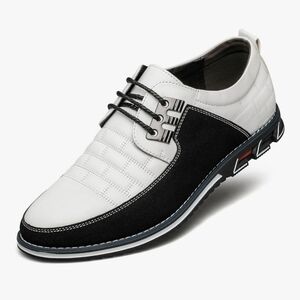 Men's Dress Shoes Oxford Loafers Derby ShoePremium Leather Men B & W